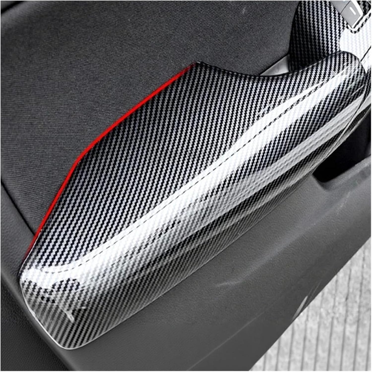 Compatible for Honda Civic 11th Gen 2022 2023 Carbon Fiber Car Door Armrest Panel Cover Trim Decorative Sticker Interior Accessories(ABS Red A)