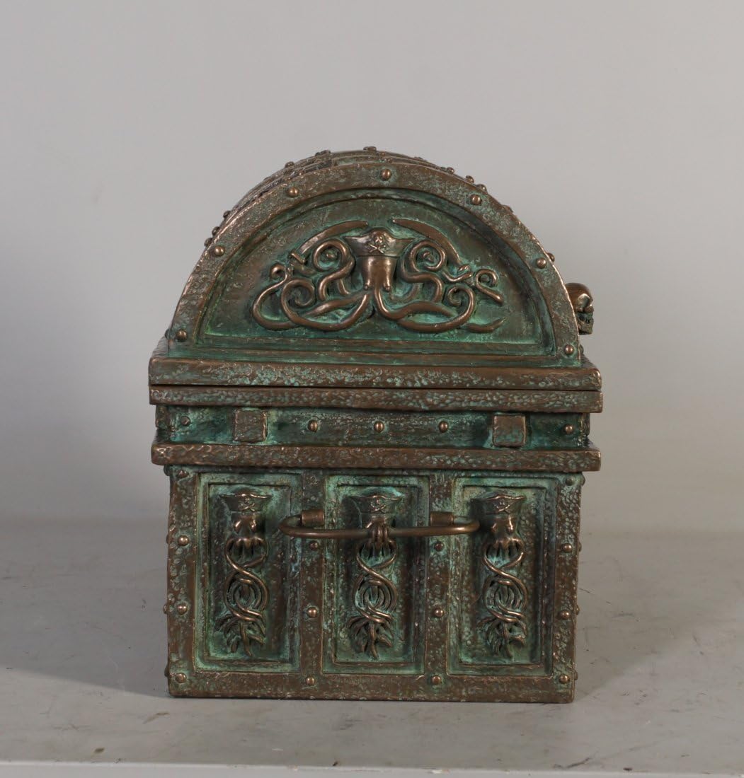 Imports Davy Jones Locker Treasure Chest 16 Inch H Verde Bronze Finish