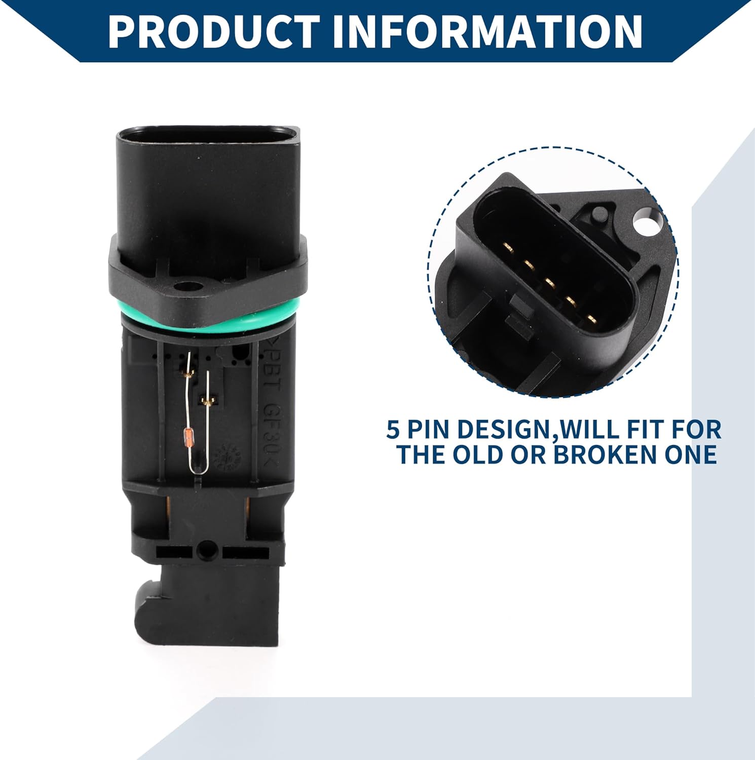 No.06A906461L Car Mass Air Flow Sensor Meter for VW Golf Jetta Beetle 1.8T / Inner/Durable / 1 Pcs