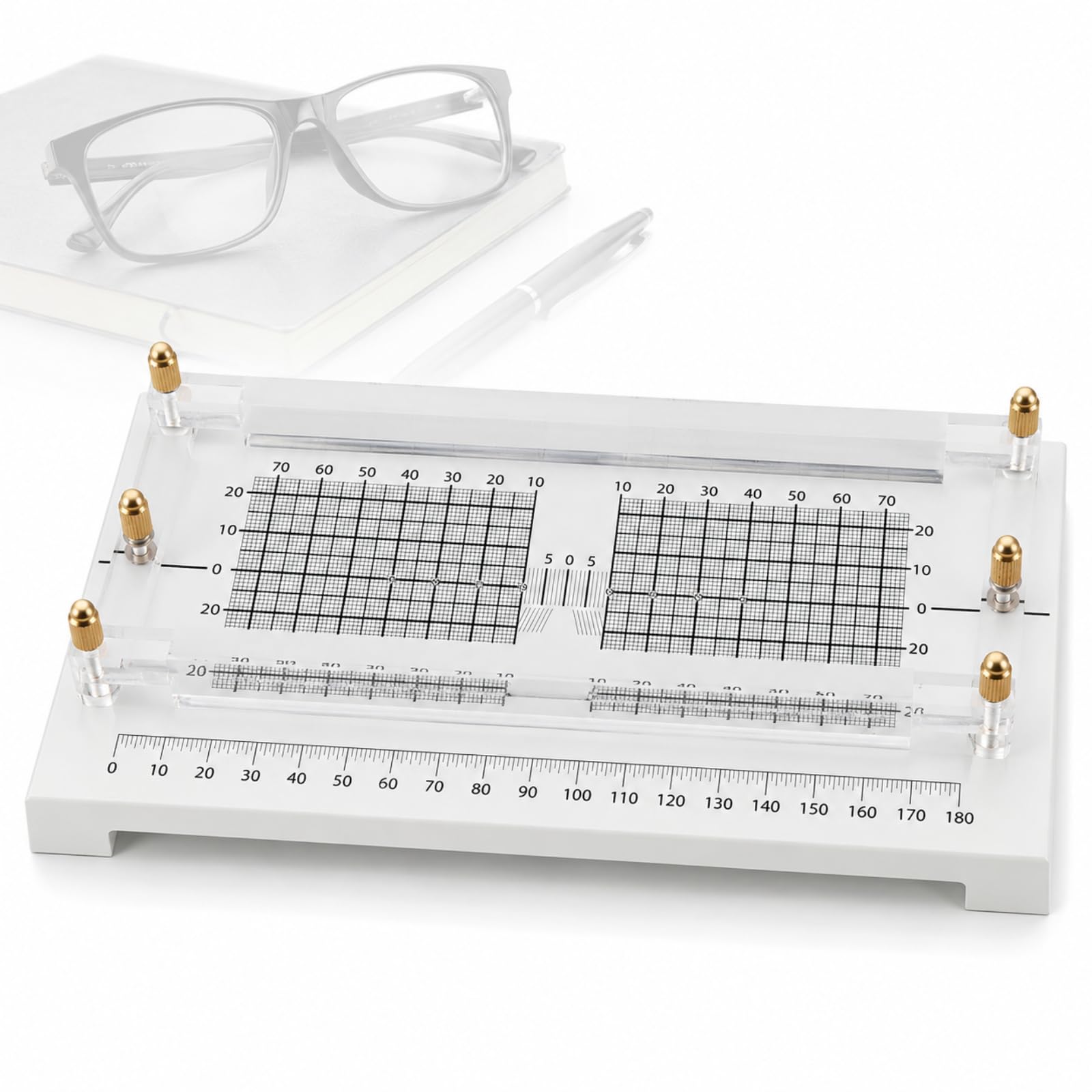 Medidor De Paralelismo De Monturas De Gafas, Instrumento De Medición De Monturas con Cuatro ángulos Ajustables para Monturas Sin Aro Y Semi-al Aire