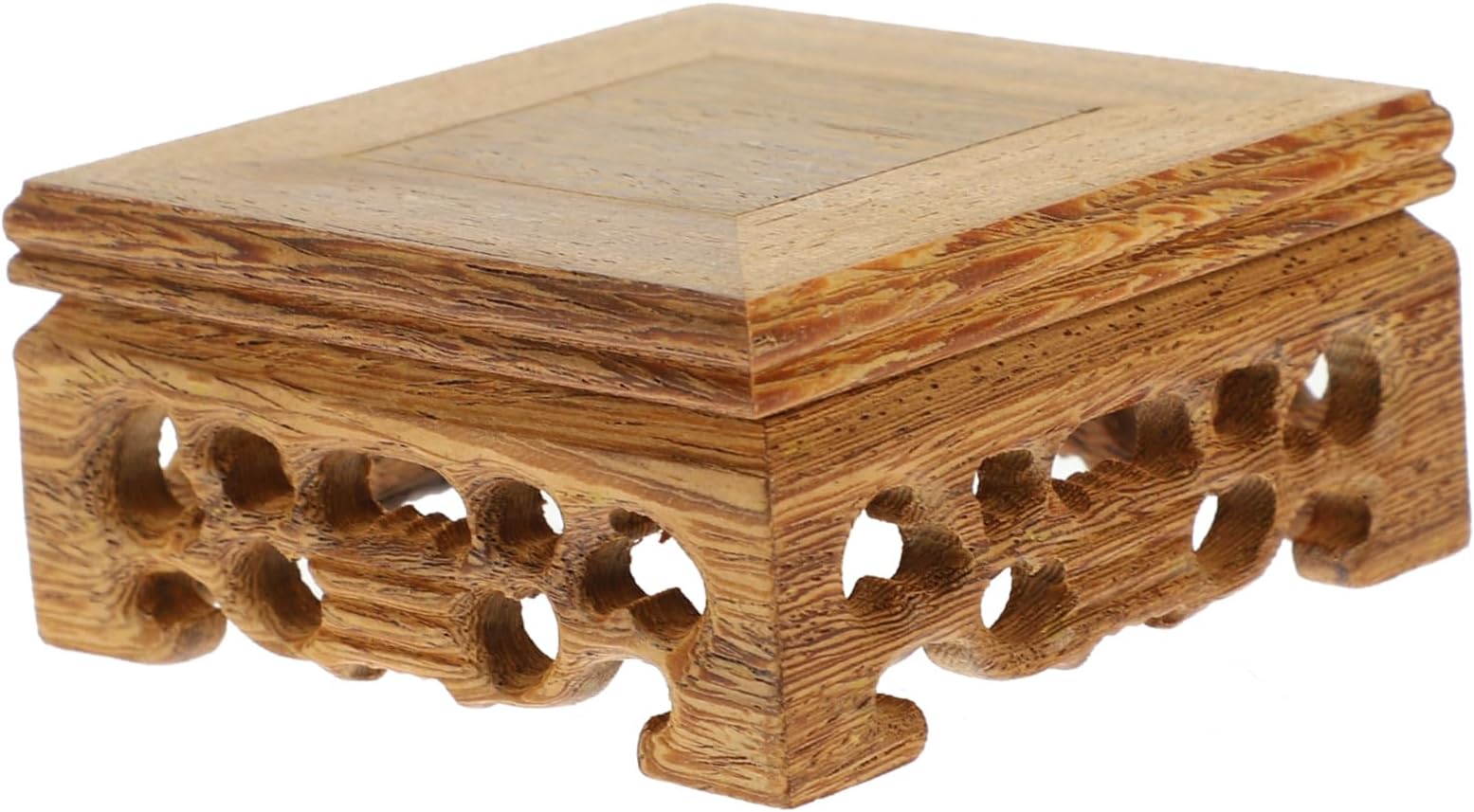 Square Wood Base for Display Rustic Teapot Vase Craft Stand Sturdy Stable Riser for Home Office Shop Natural Hardwood Base Random Style