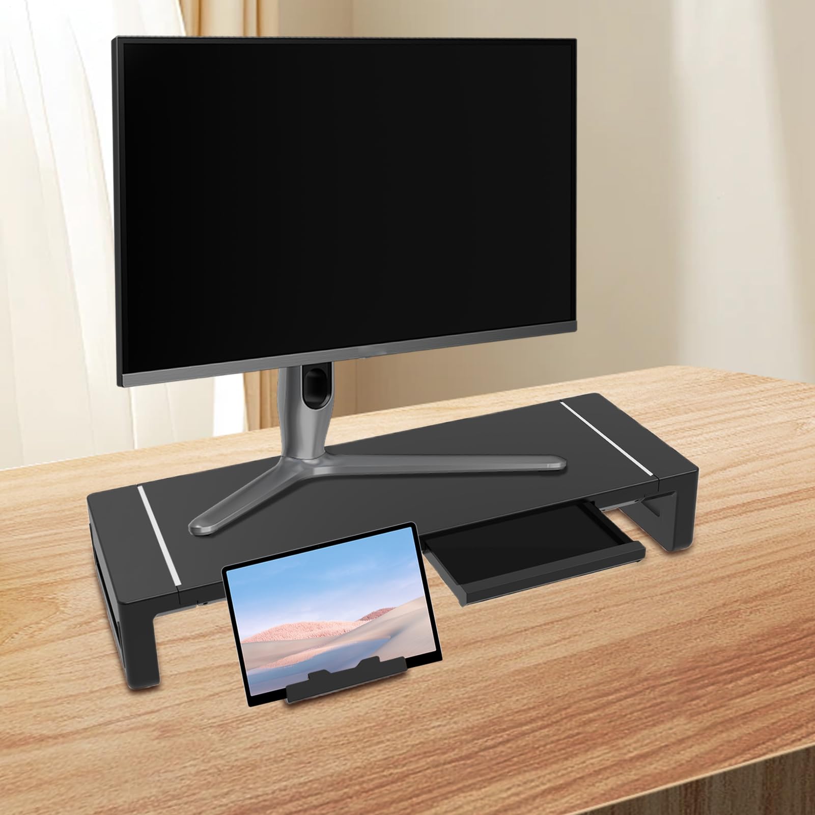 Supporto Monitor da Scrivania Ripiano Scrivania Portatile Piegevole | Supporto per Computer per Stampante, PC, TV, Casa, Hotel, Ristorante, Camera da , Dormitorio