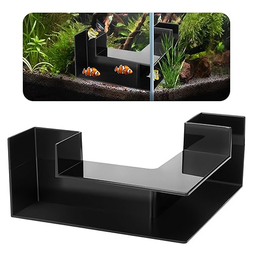 Dual-Entrance Aquarium Tunnel, Aquarium Cave Hideout 360° Viewing, Black Shrimp