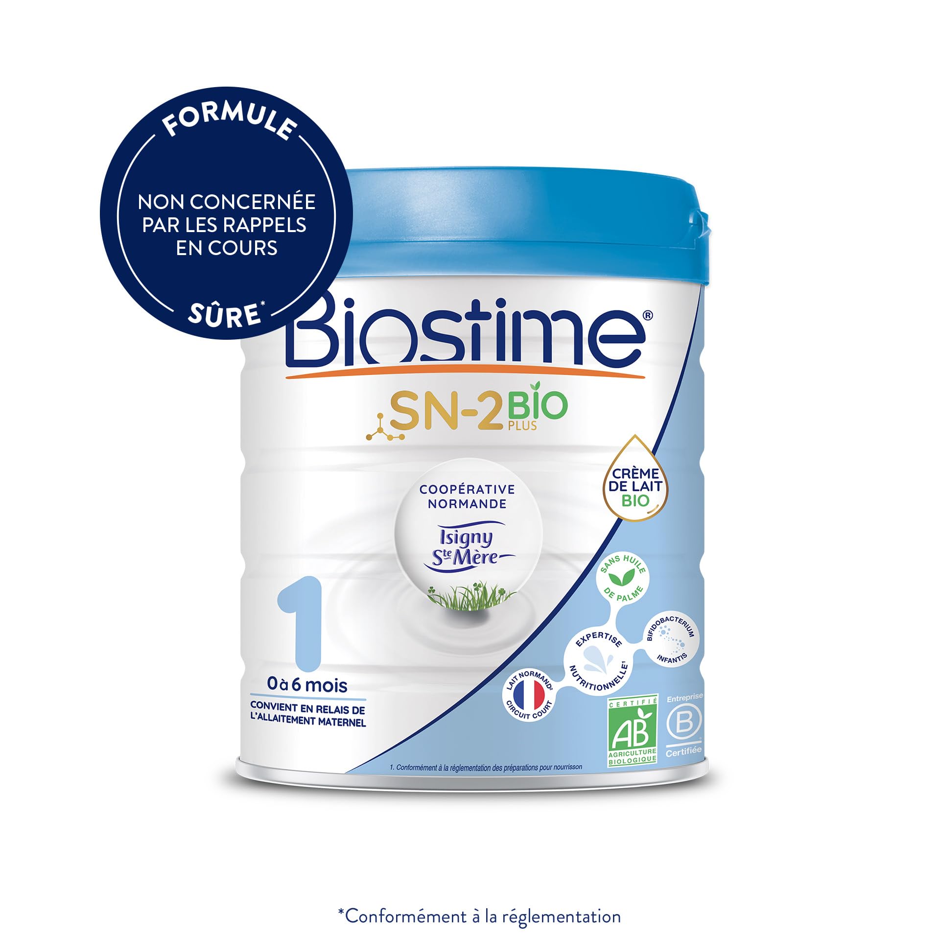 Biostime SN-2 Bio Plus - Lot de 3 Laits infantiles Bio 1er âge en poudre de 0 à 6 mois (800g)