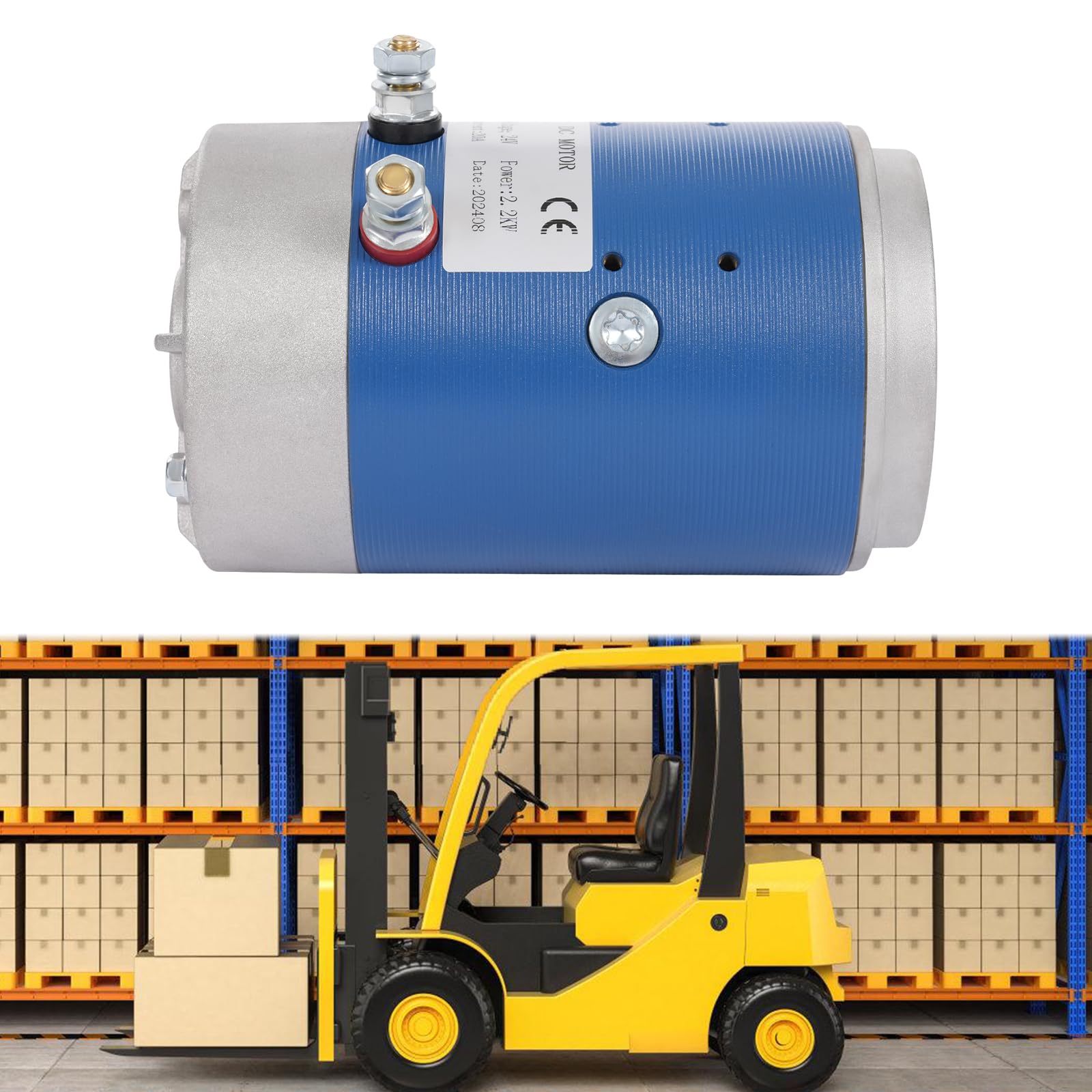 Motor eléctrico de 24 V CC, bajo ruido, motor CC para carretillas elevadoras/unidades hidráulicas de 2,2 kW, motor eléctrico para unidad hidráulica, bomba hidráulica de 2700 rpm, motor DC con