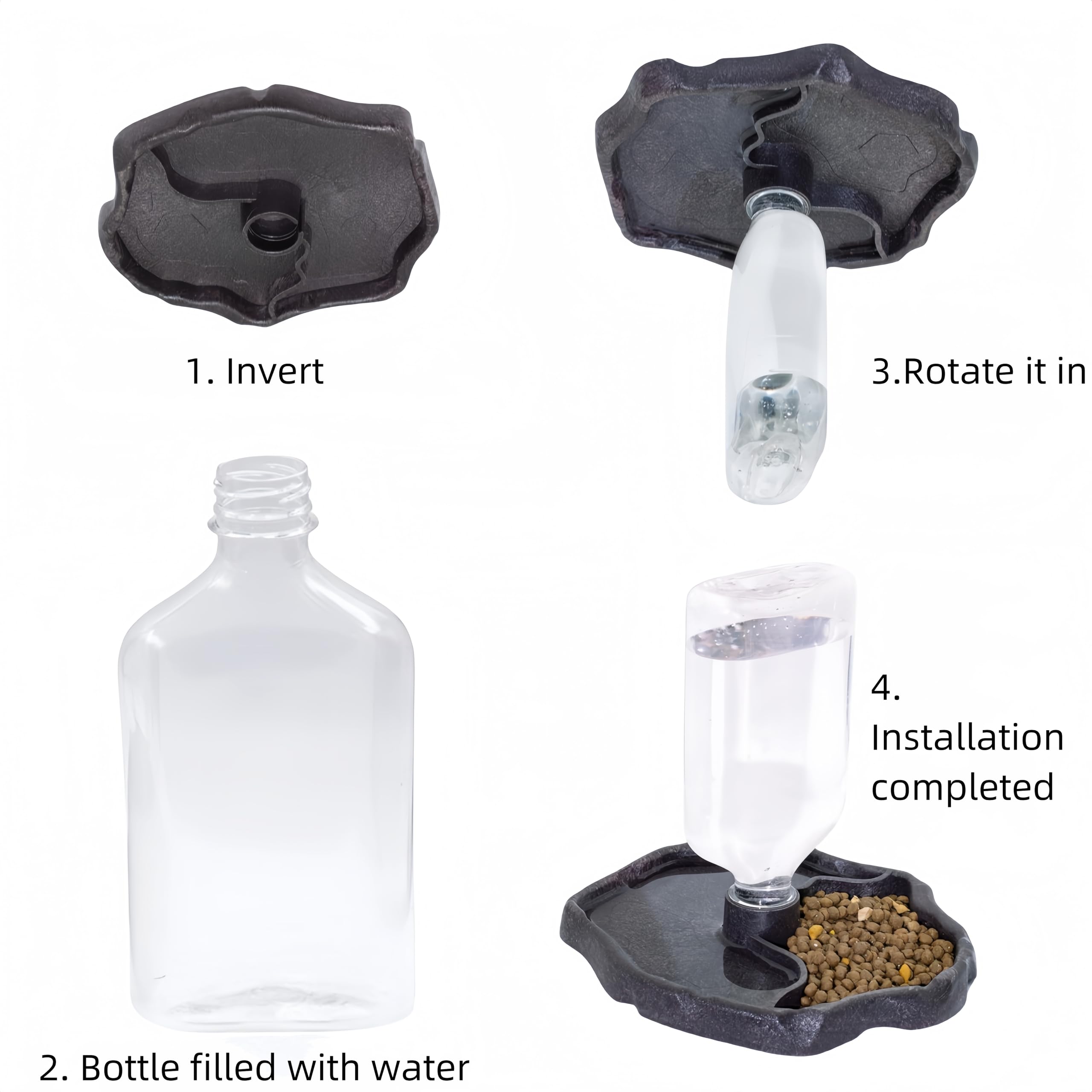 MRTIOO 2-in-1 Terrarium Zubehör - Automatischer Futter- & Wasserspender 480 Ml