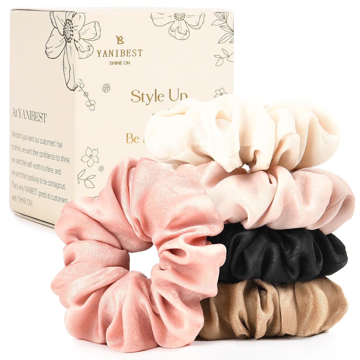 YANIBEST Satin Silk Scrunchies - No Damage Hair Ties