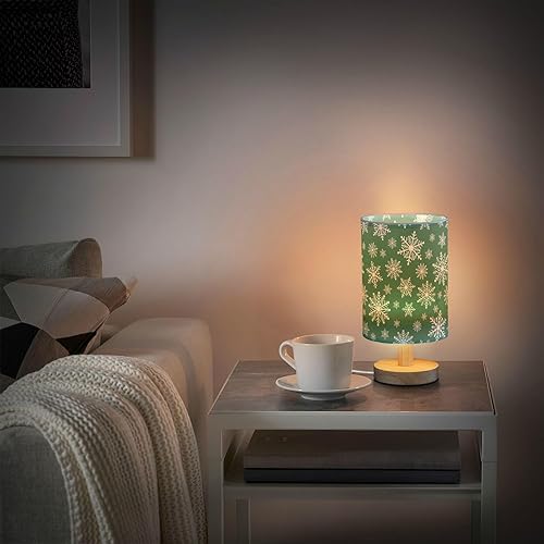 Miniatura 6 de Night Light Modern Lamps Warm Light Christmas Snowflakes Green Night Light for Nursery Bedside Table lamparas de mesa