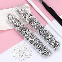 Vista 6 de 3820 diamantes de imitación para arte de uñas, cristales de cristal de 6 tamaños (ss6-ss30), gemas para uñas con parte trasera plana