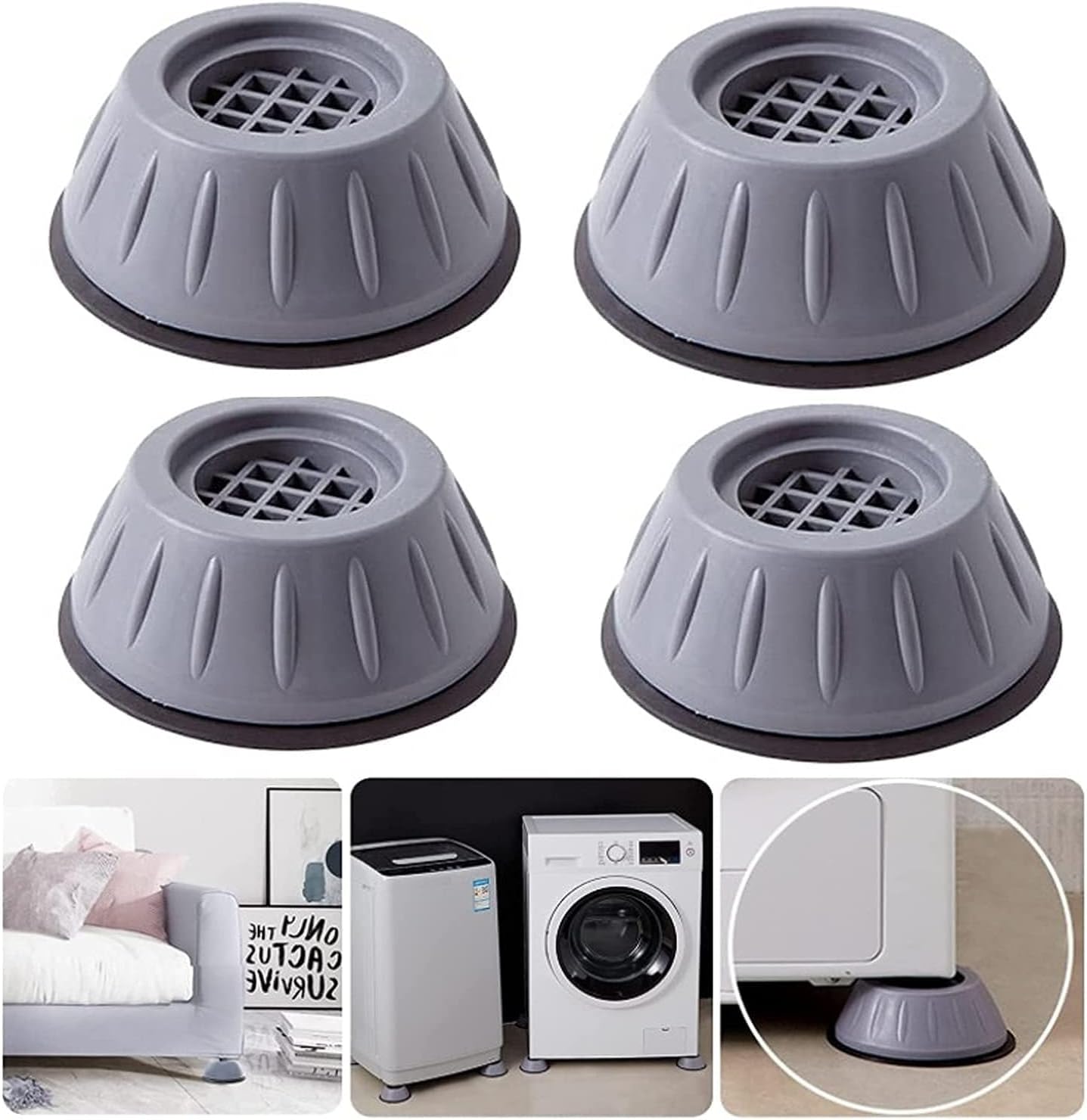 Normalee Anti Vibration Pads for Washing Machine | Durable & Safe to Use | Reduces Noise & Vibration | Pack of 4(Multicolor)