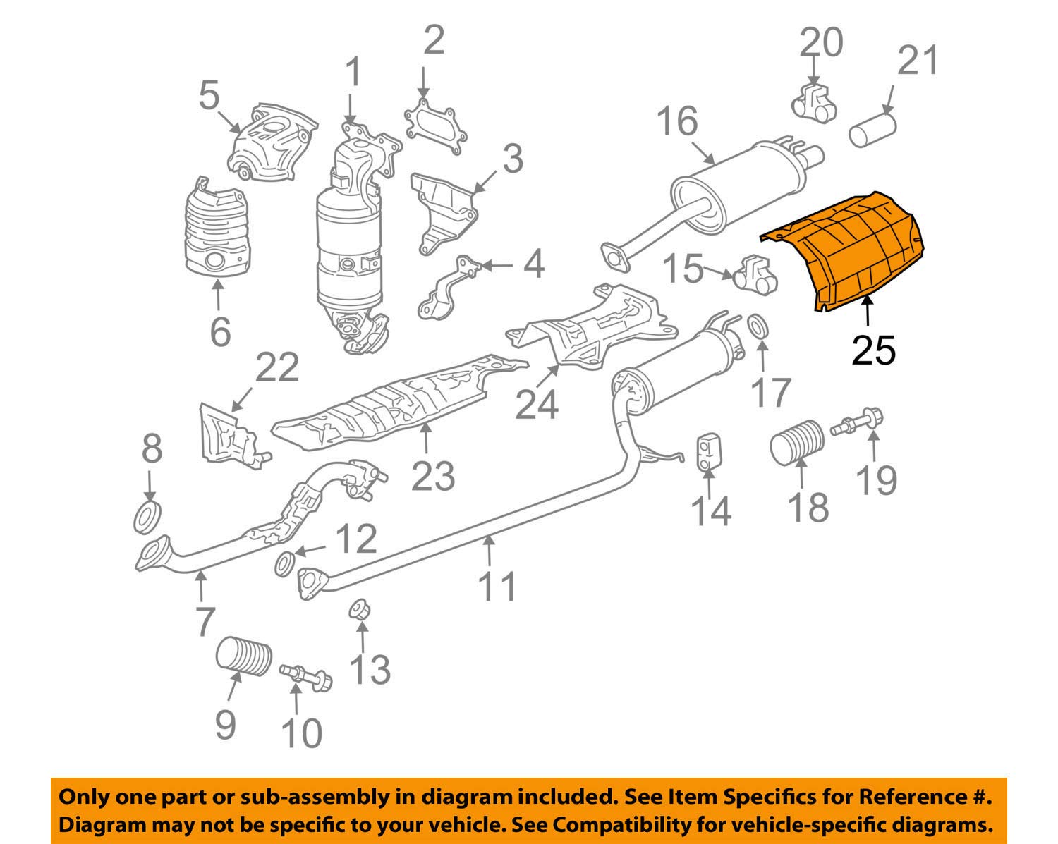 Placa deflectora Honda 74655-sna-a00 para silenciador original de escape 4