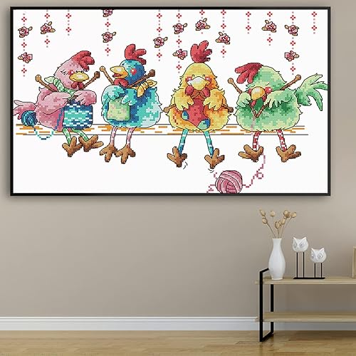 Miniatura 18 de Maydear - Kit de bordado de punto de cruz con estampado para principiantes, hilo 14CT de 2 hebras Kits de punto de cruz B-Landscape para adultos