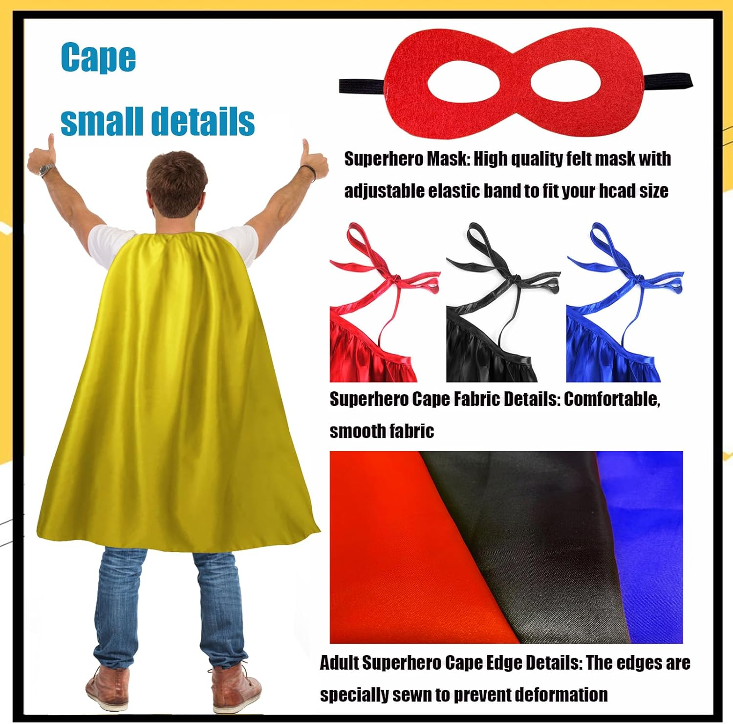 Adult Superhero Capes and Masks - Halloween Vampire Capes Party Dress Up Superhero Costume - Image 4