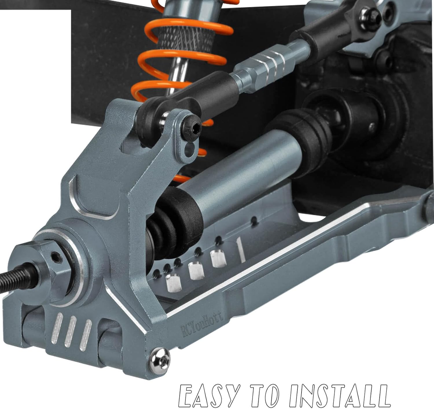 RC Aluminum Front Rear Suspension A-Arms Upgrades Part for 1/10 Slash/Rustler/Stampede/Hoss/X0-1 4x4 4WD VXL,Alloy Suspension Arms Hop Ups,Titanium (#3655)
