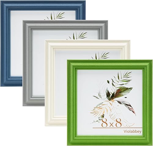 Miniatura 21 de VIOLABBEY Juego de 4 portarretratos de 5 x 7 pulgadas, coloridos portarretratos de estilo moderno, vidrio real templado de alta definición, para
