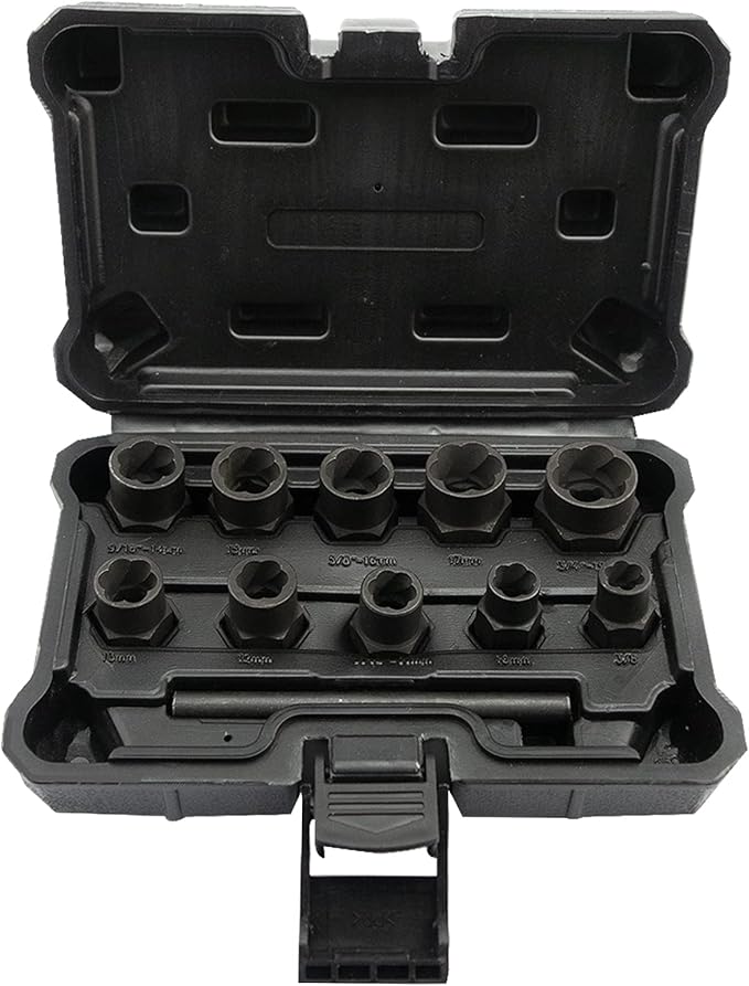 NORTOOLS High Bolt Nut Extractor Set 10 PCS Impact Drive Socket Set for