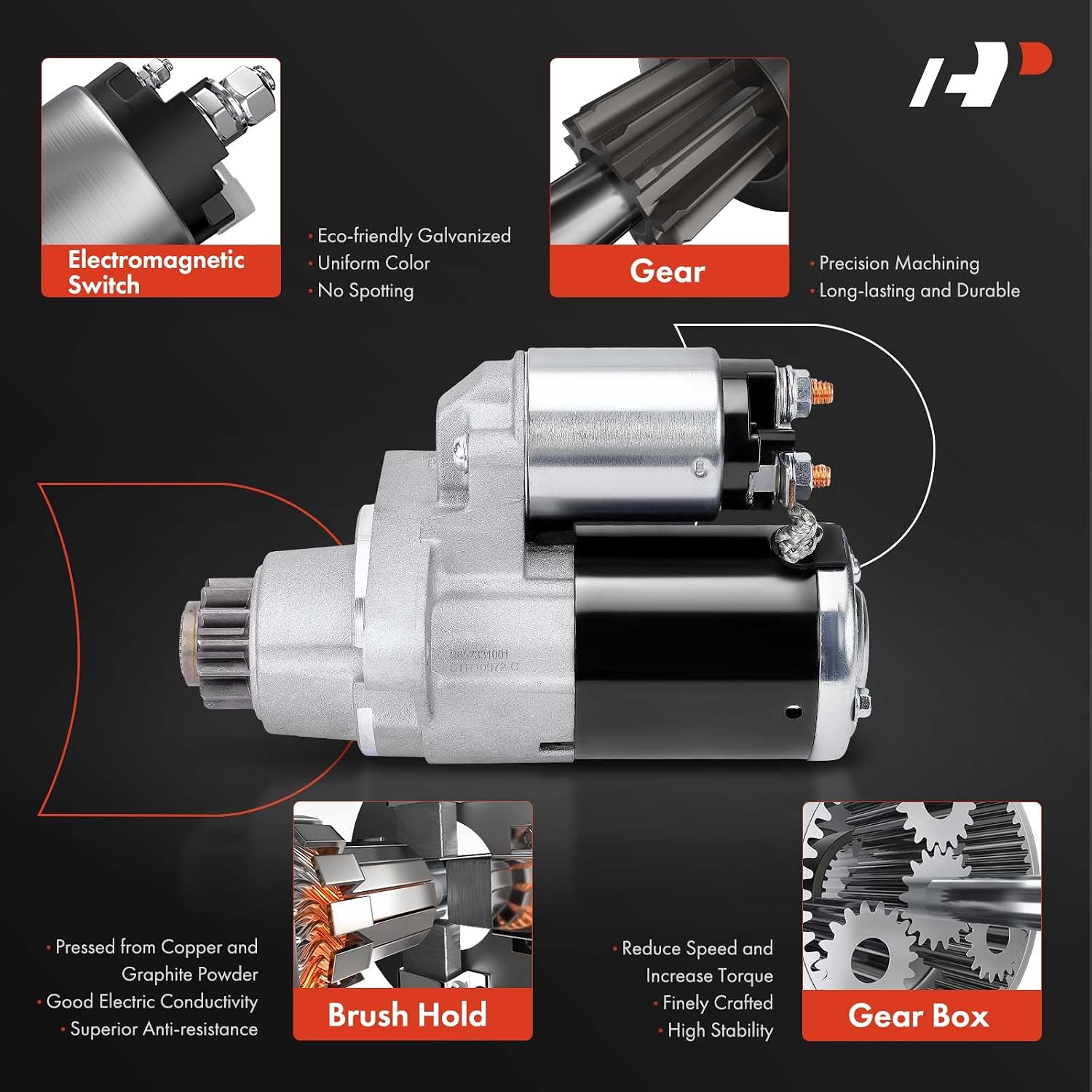 A-Premium Starter Motor Compatible with Nissan Murano 2016 2.5L, Pathfinder 2014 2.5L & Infiniti QX60 2014-2017 2.5L, 12V 1.7KW 13-Teeth Counterclockwise, Replace# M000TB0171ZC, M000TB0172