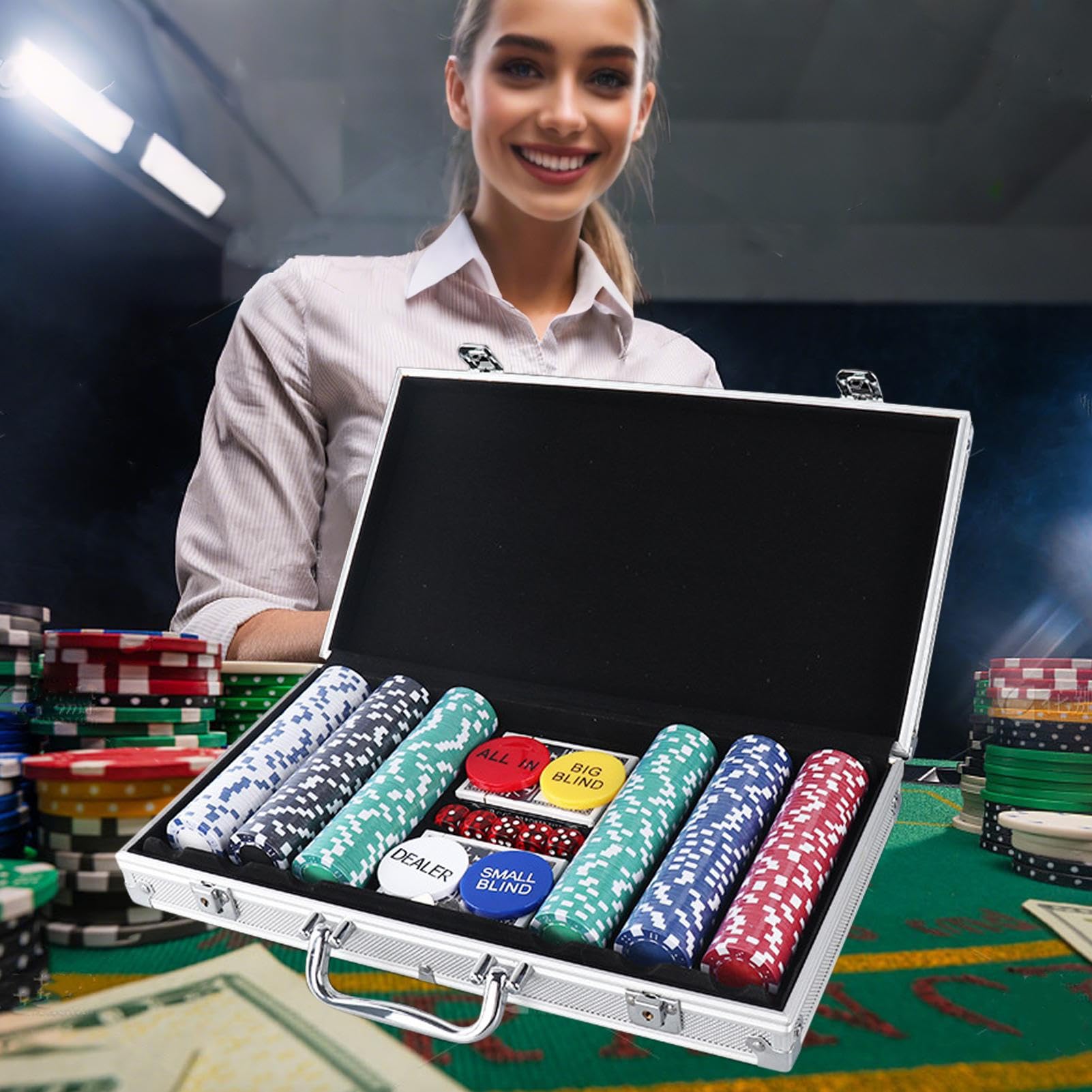 Fiche da Casinò Set da 200 Pezzi Portatile per Giochi da Tavolo | Fiche Poker per Lento e Giochi da Tavolo Bambini, principianti, casa, viaggi, feste, notti, vacanze e riunioni