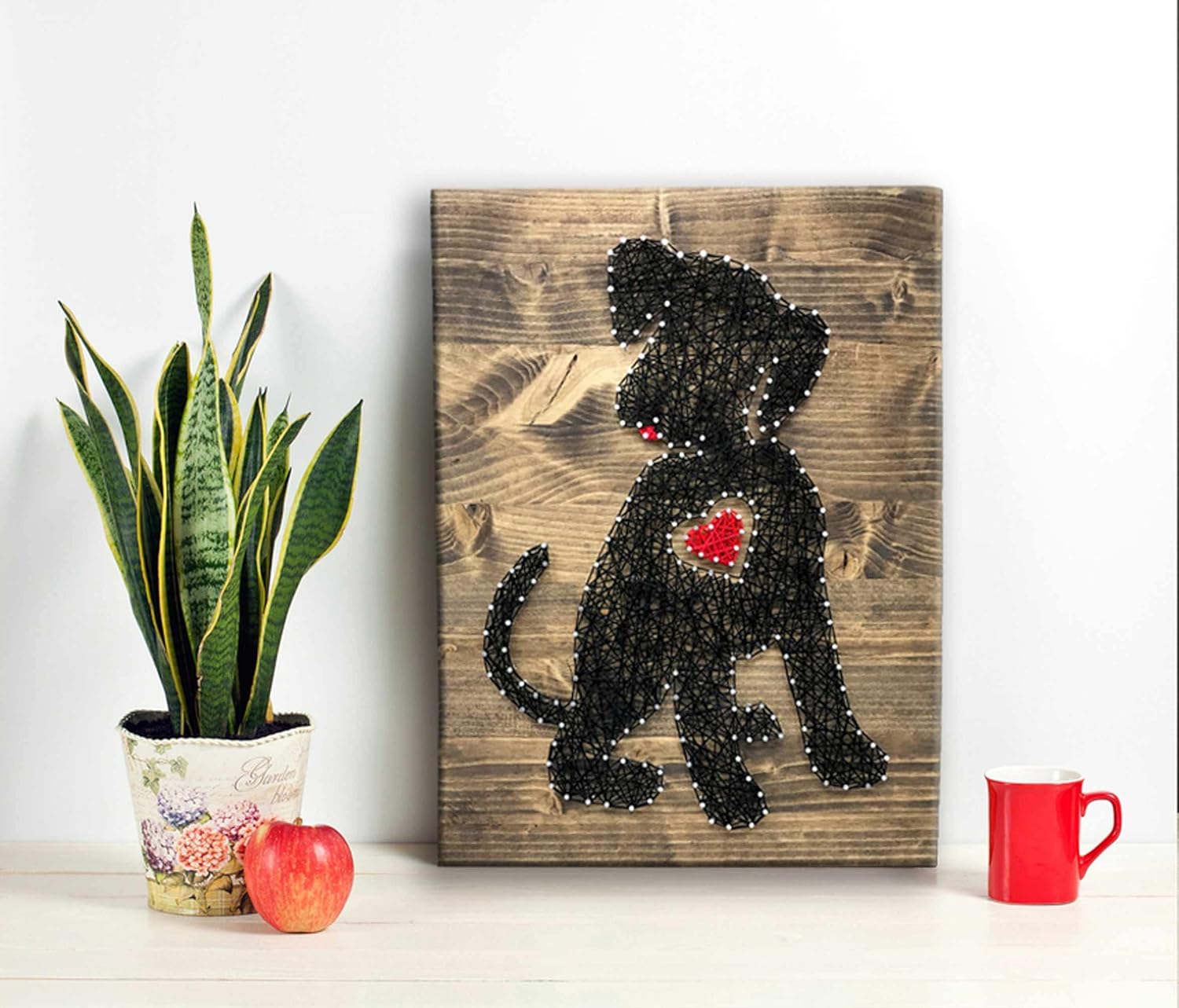 String of the Art (16" x 12" Puppy String Art Kit, American Made Crafting Supplies, Pine Wood, Embroidery Floss, Original Art, DIY Craft Kit for Adults, Beginner to Advanced Crafters