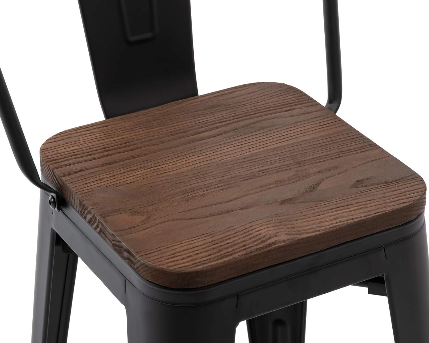 Buy Cimoo Metal Counter Stools 26 Inches With High Backs Industrial Patio Bar Chair Cafe Side Stool For Pub Kitchen Indoor Outdoor Bistro Matte Black