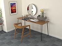 Vista 6 de ROTHLEY Patas de mesa de horquilla de 28 pulgadas, 3 varillas sólidas de metal para mesa, juego de 4 patas de escritorio resistentes con protectores