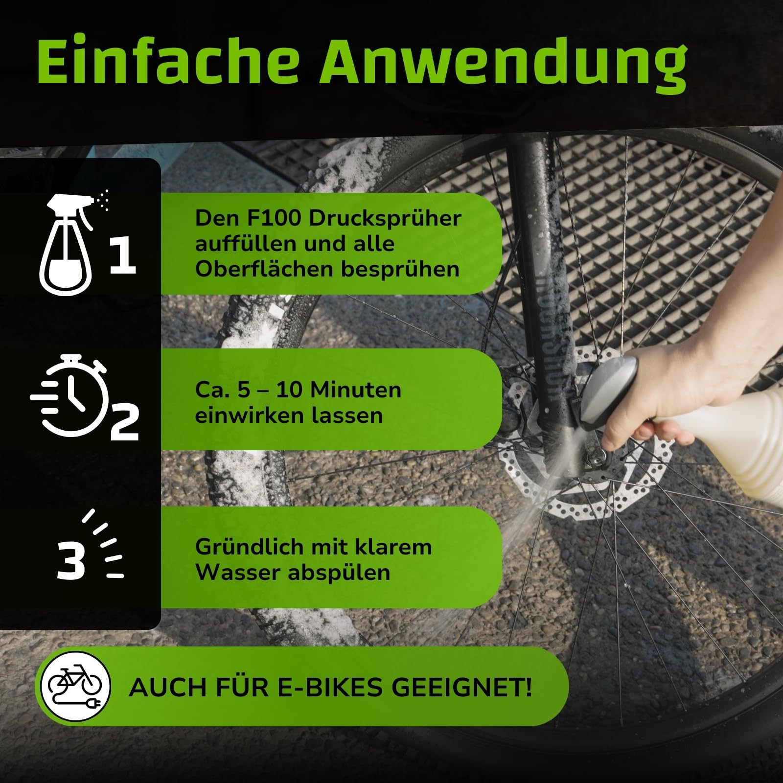 DR. WACK - F100 Bio Fahrradreiniger 2 Liter - Reinigungsmittel für das gesamte Fahrrad - Bio Fahrradpflegemittel - Reinigungsspray biologisch abbaubar & materialschonend - Hochwertige Fahrradpflege