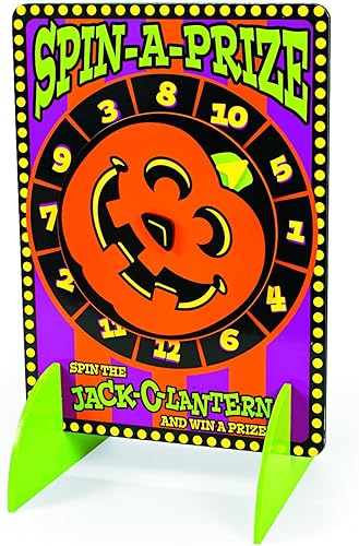 Fun Express Rueda giratoria de premios con soporte, juegos de carnaval de Halloween para niños y adultos, rueda giratoria para premios, juegos de