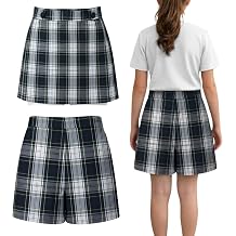 ClassExceed Girls Plaid School Uniform Skort, Built-in Shorts, Adjustable Waistband, Durable Fabric, Sizes 320 & Plus