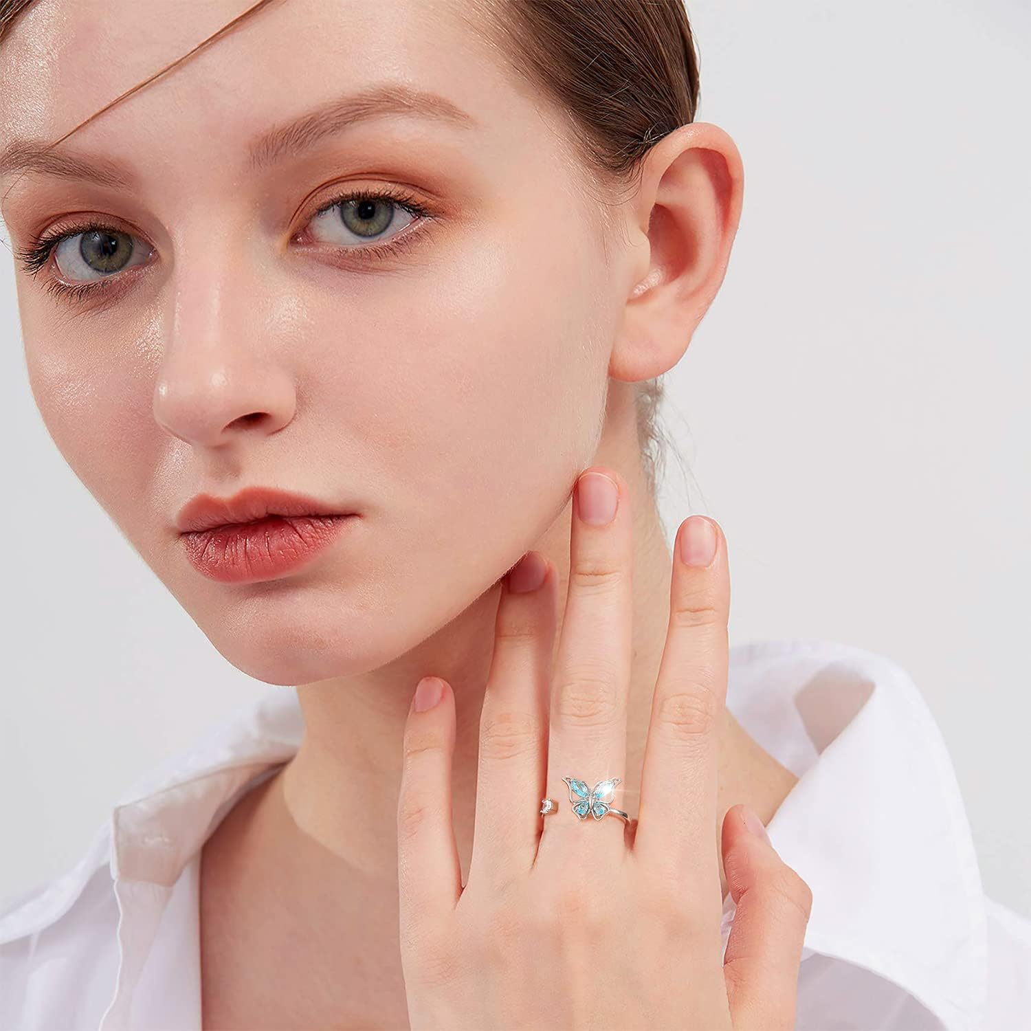 FUNEIA Fidget Anxiety Rings for Women Adjustable Spinner Fidget Rings for Anxiety You Are My Sunshine Spinner Ring Butterfly Sunflower Moon Star Stress Relief Stackable Rings Set - Image 8