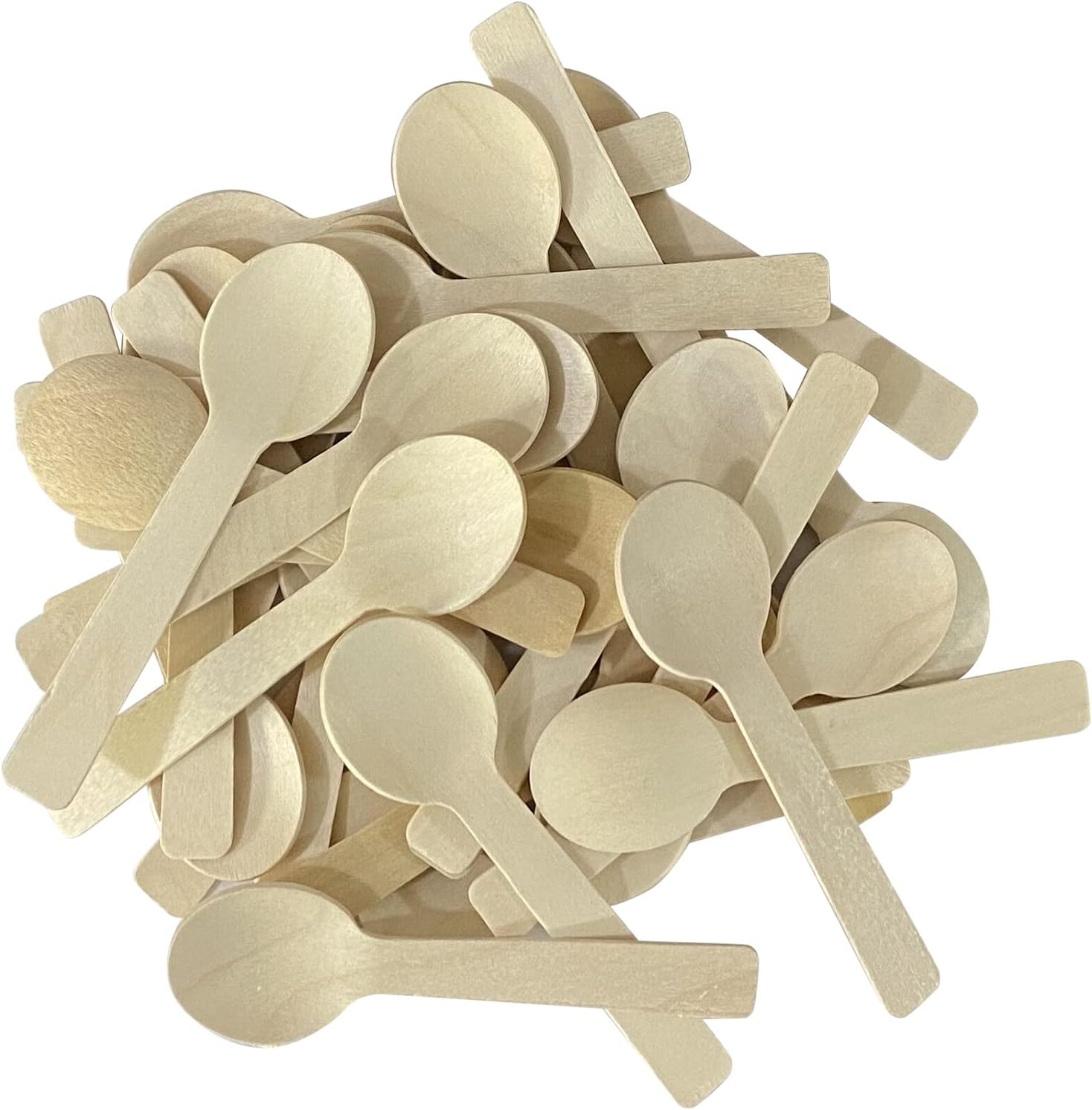200pcs 4 inch Mini Wooden Spoons, Biodegradable Compostable Birchwood, Food Grade Disposable Spoons Disposable Wooden Cutlery for Parties, Weddings, Camping.