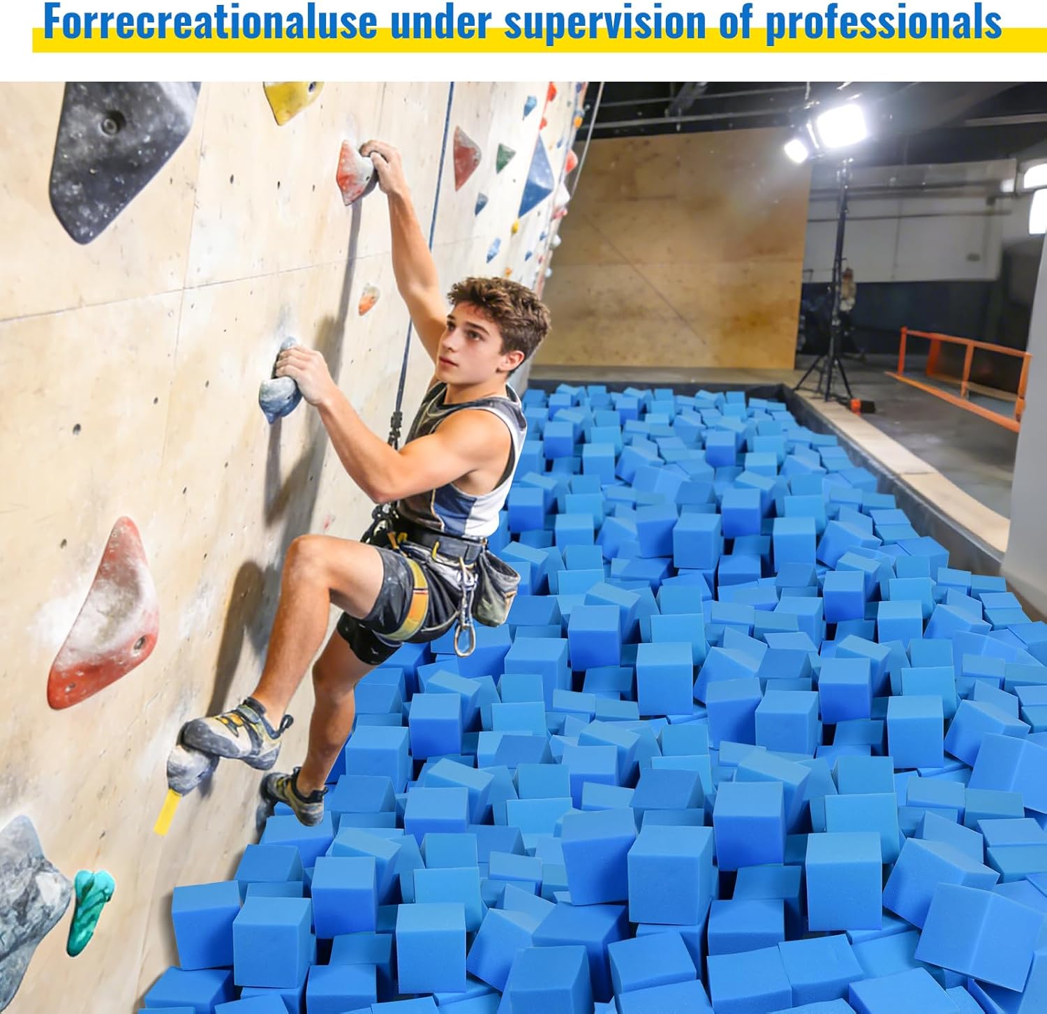 24PCS Foam Blocks for Foam Pit, 5 Inches Soft Foam Building & Climbing Blocks, Foam Cubes for Ball Pit, Parkour Equipment & Gymnastics Bricks -Blue