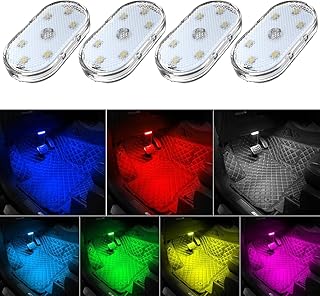 BIGTHREE® 4pcs Wireless LED lights for Car Interior