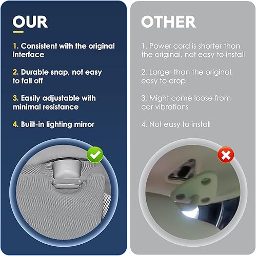 Miniatura 8 de Visera solar izquierda del lado del conductor con luz de tocador para Honda Accord 2008 2009 2010 2011 2012, repuesto para 83280TA0A91ZB gris