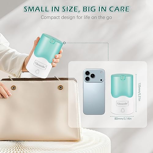 Miniatura 4 de GLOWELLE Juego de discos menstruales y esterilizador, mini limpiador de vaporizador de discotaza con 2 discos menstruales suaves y reutilizables,