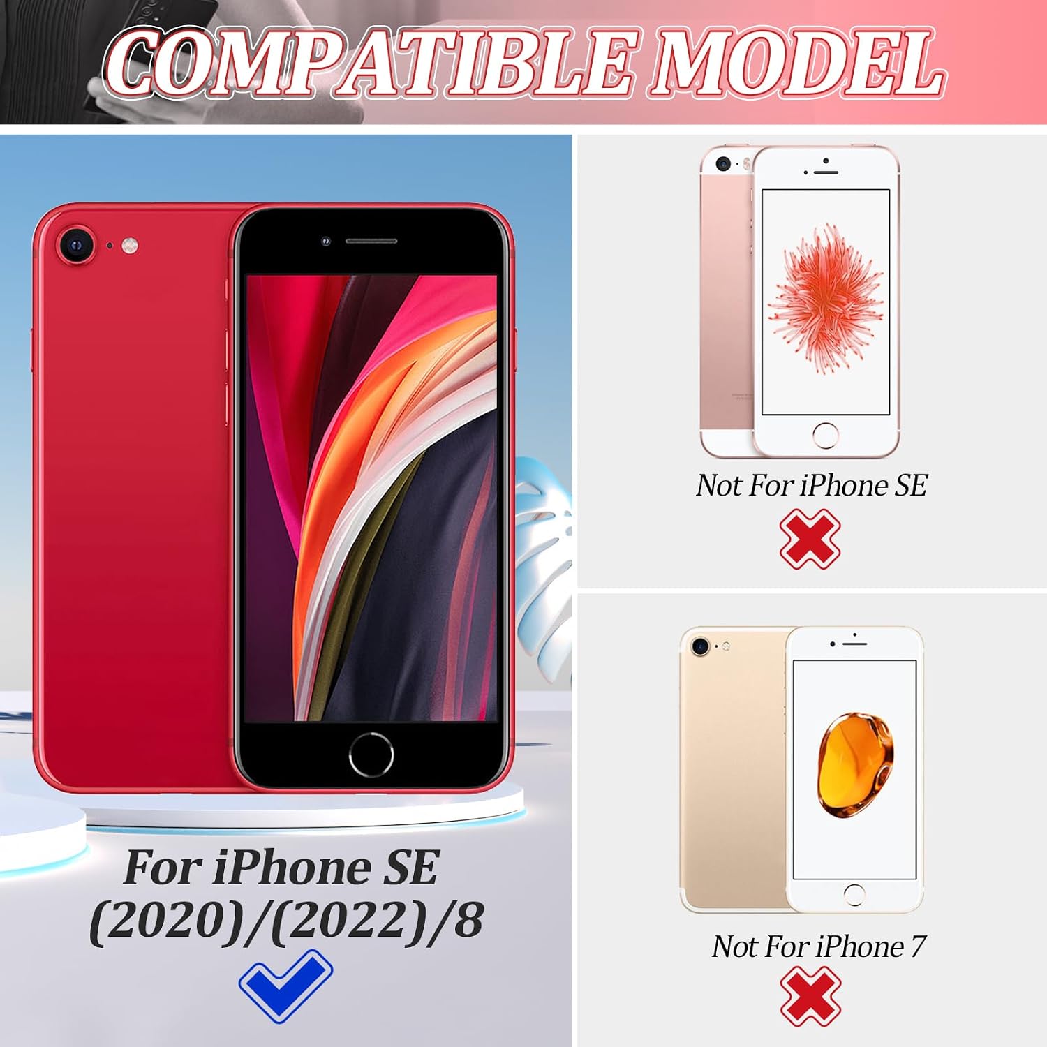 for iPhone SE 2020 / SE 2022 Front Camera Replacement for iPhone 8 7MP Facing Lens Module Flex Cable Camera with Flex Cables Accessories Repair Parts with Tools