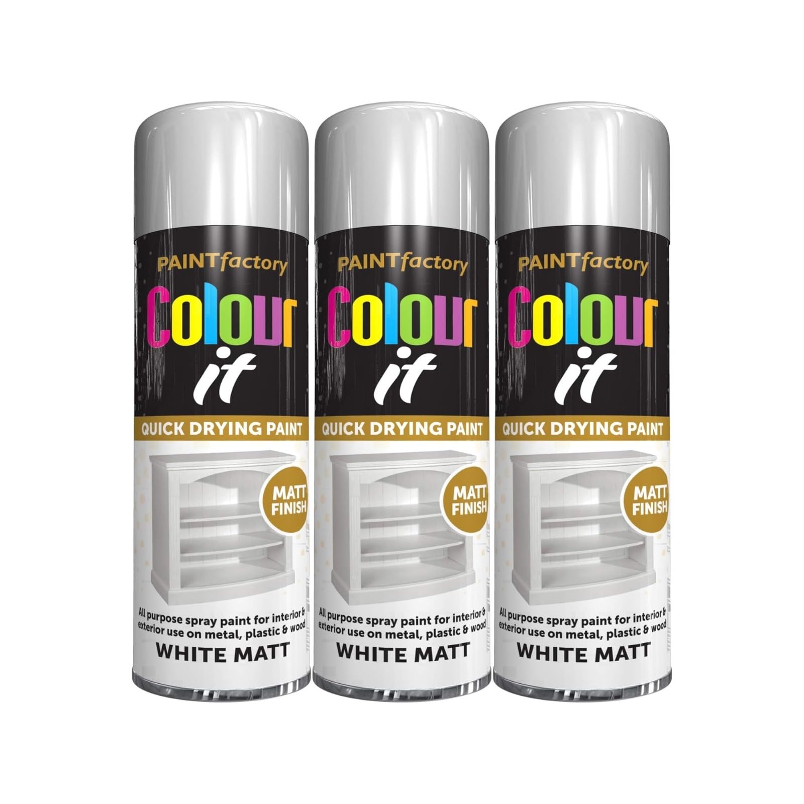 YSAMAX White Matt Spray Paint, Durable Coverage, Easy Application, 𝐅𝐚𝐬𝐭-𝐃𝐫𝐲𝐢𝐧𝐠 𝐅𝐨𝐫𝐦𝐮𝐥𝐚, 𝐋𝐨𝐧𝐠-𝐋𝐚𝐬𝐭𝐢𝐧𝐠 𝐑𝐞𝐬𝐮𝐥𝐭𝐬, 𝐕𝐞𝐫𝐬𝐚𝐭𝐢𝐥𝐞 𝐔𝐬𝐞, 250ML, (3PCS)