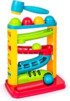 PLAYKIDZ Pound A Ball Toy for Toddlers - Durable Hammer Montessori STEM Toy, Fine Motor Skills, Hand-Eye Coordination - Ages 1-3 Gift