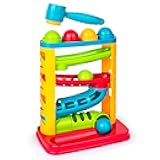 Durable Pound A Ball Toys for Toddler, Stacking, Learning, Active, Early Developmental Hammer Montessori Toys, Fun Gifts for Boy & Girl - STEM Educational Toy - Great Birthday Gift Ages 1 2 3