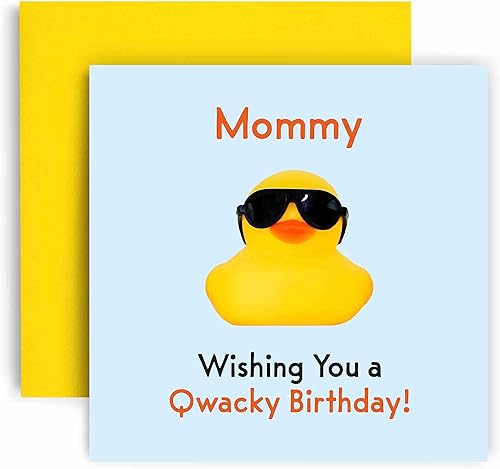 Huxters Qwacky - Tarjetas de cumpleaños para mujer, tarjeta de feliz cumpleaños para mamá, día de la madre, tarjeta de cumpleaños para mamá con
