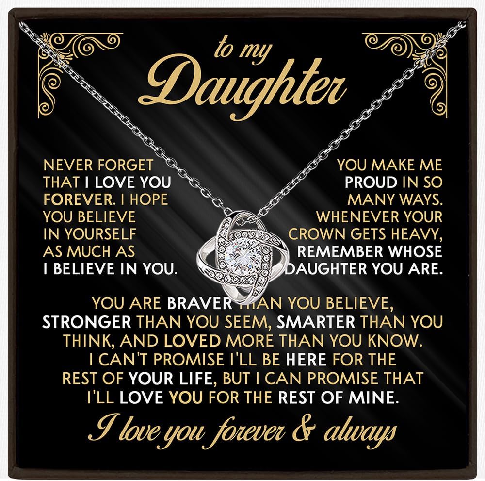 VIRAGIL To My Daughter Necklace From Dad, Heartfelt Jewelry With Message Card, Birthday Present, Christmas Keepsake, Graduation Gift Idea From Loving Parents