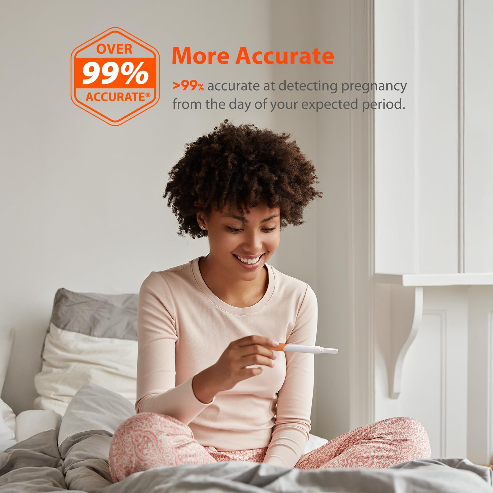 iHealth Pregnancy Test 2-Pack, Ultra-Sensitive Early Detection, Over 99% Accurate Results 6 Days Before Missed Period. Easy at-Home Fertility HCG Test Kit, Individually Wrapped, Pruebas de Embarazo