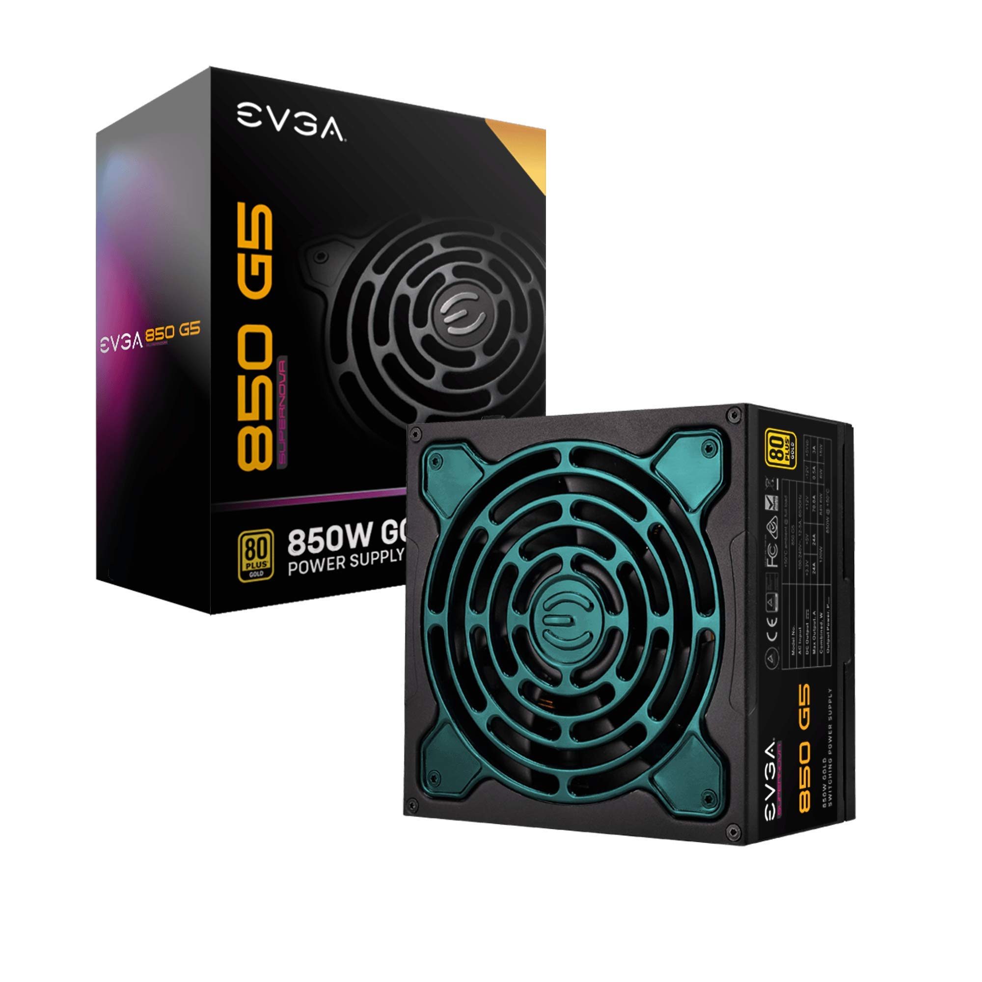 EVGA SuperNOVA 850 G5 – Alimentation 850W 80+ Gold Entièrement Modulaire – 10 Ans Garantie