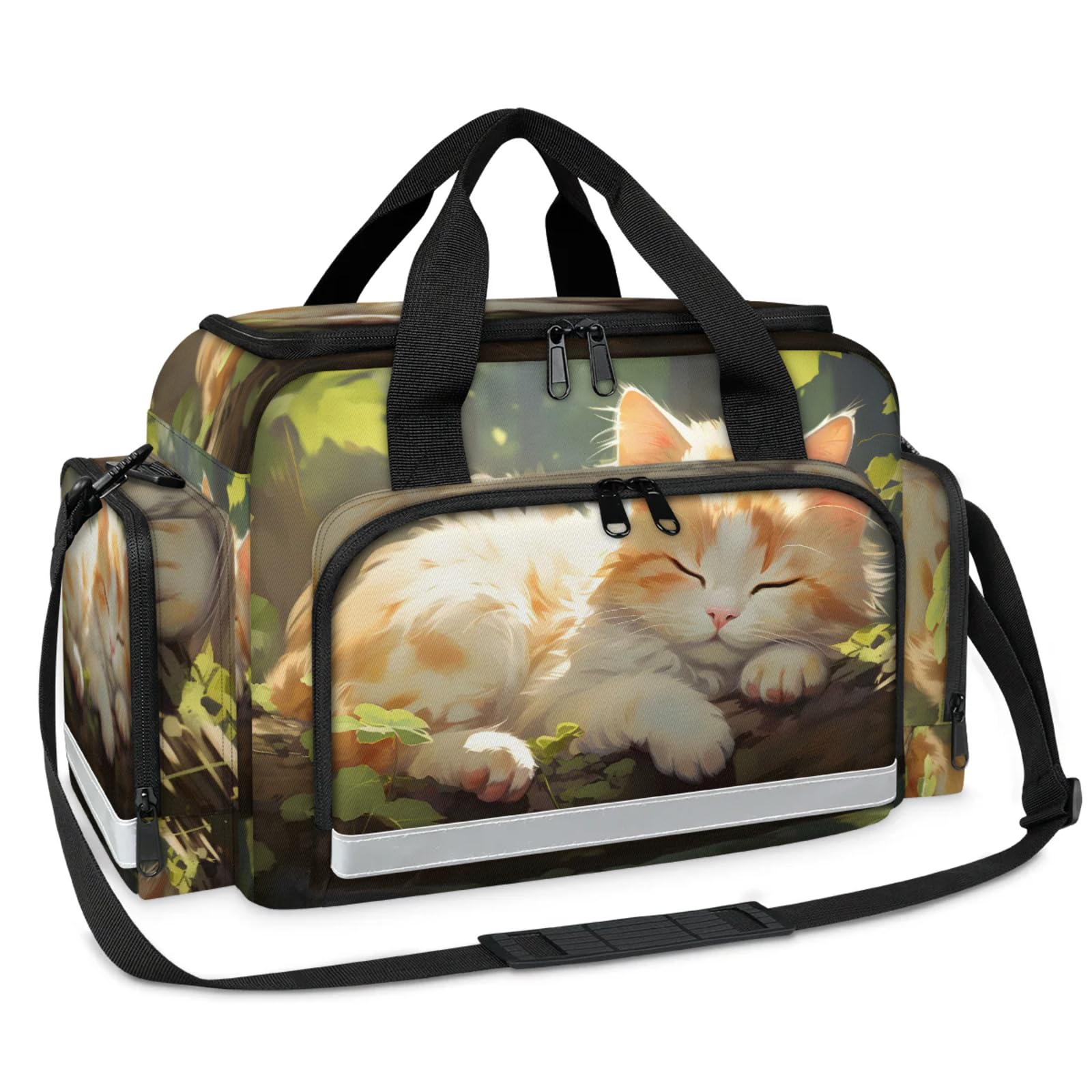 GzLeyigou First Aid Bags Empty, Siamese Cat Emergency Bag First Aid Kit Multiple Compartment Kit Carrier On Call Trauma Bag For Paramedics Emergency Medical Supplies Kit