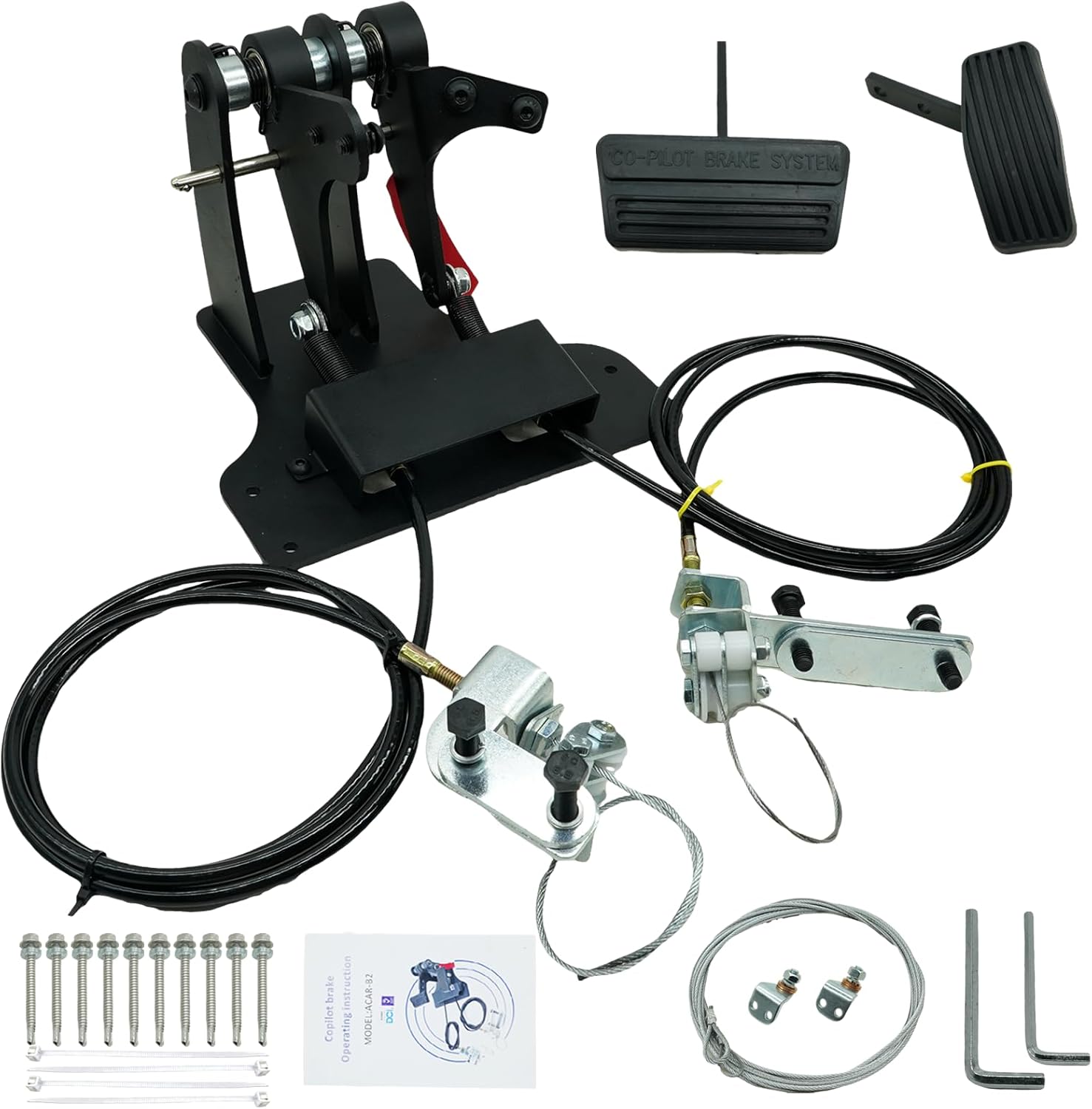 Right Hand Drive RHD Conversion Kit,Passenger Side Universal Dual Control Gas and Brake Car Pedals for Driving Instructor Student Drivers Assist ACAR-B2 ACARB2