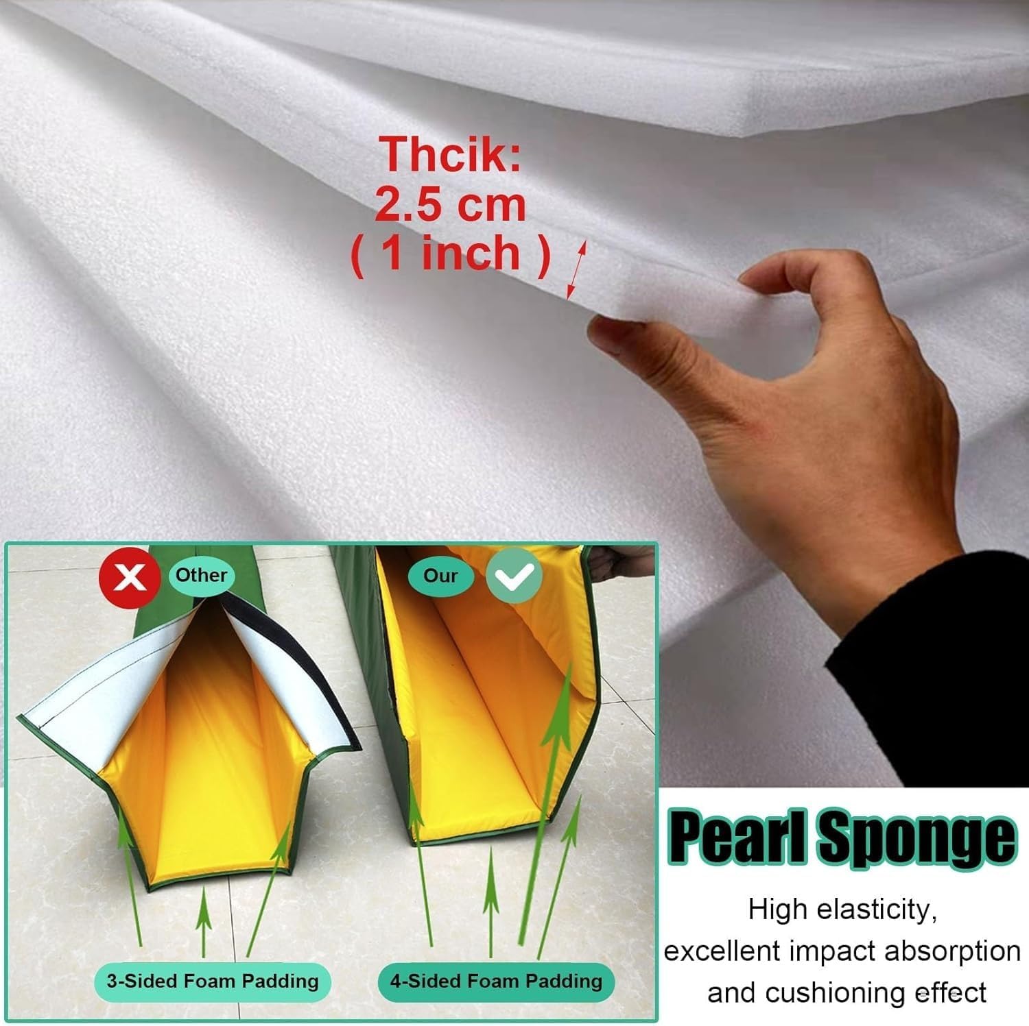 5 FT Tall Crash Pad Cover Basement Column Cushion Cover, Gym Pole Padding Square Beam Wrap, Basketball Post Protective Pads Indoor Outdoor