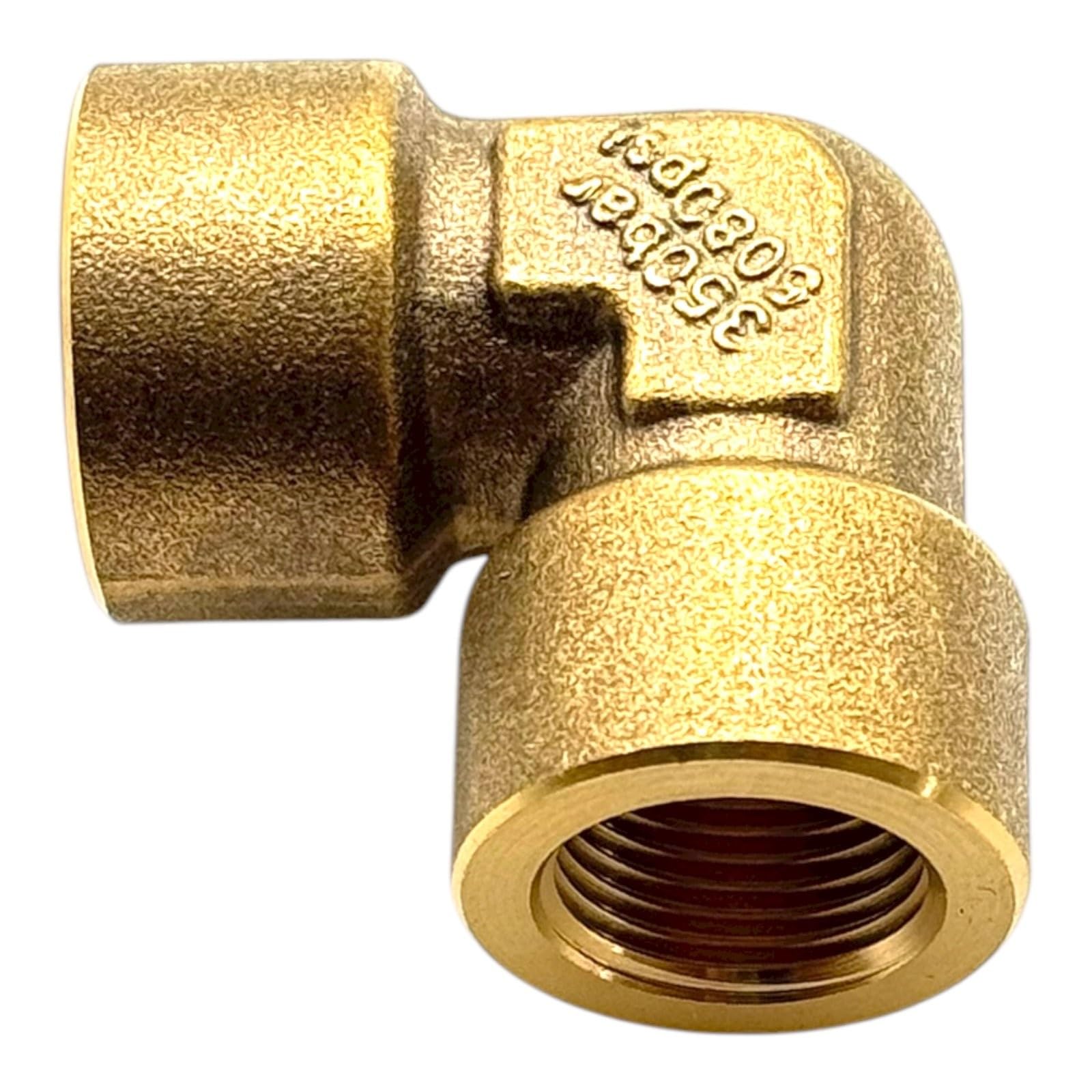 Messing 90° Winkel Adapter T-Stück Fitting 1/4" 3/8" Hochdruck Gewinde Verbinder bis 350 bar für Druckluft Hydraulik Wasserleitungen Werkstatt Industrie – M&M Smartek (90° Winkel 3/8" IG/AG)
