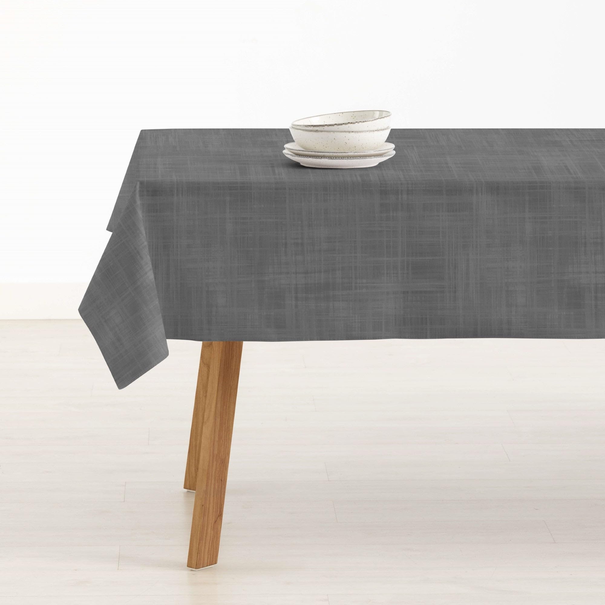 BL BELUM Stain Resistant Tablecloth, Cotton, Dark Grey, 250x140 cm