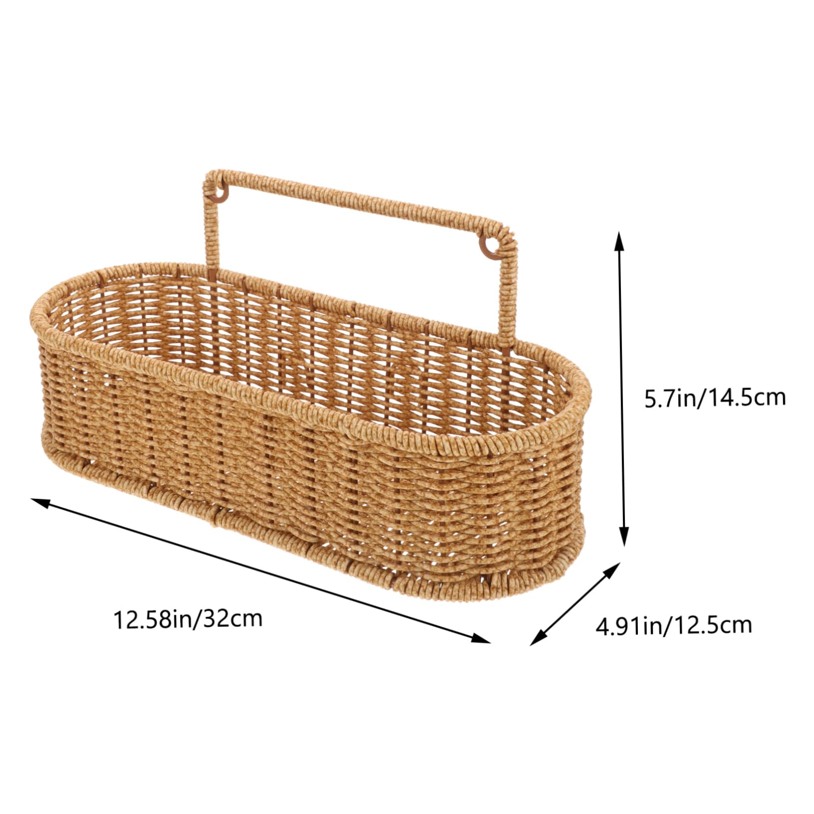Unomor Imitation Rattan Hanging Storage Basket Decorative Wall Organizer for Bathroom Kitchen Stylish Multi Woven Design No Drill Installation for Sundries Wall