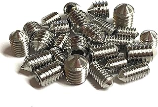 Set Screws Cone Point Mixed (16 Pack) 5mm Length 0.196" Long 3/16", Various Metric Threads, M3, M4, M5 & M6. A2 Grade Stainless Steel Hex/Allen Key Socket Cone Point Grub Screw/Set Screws