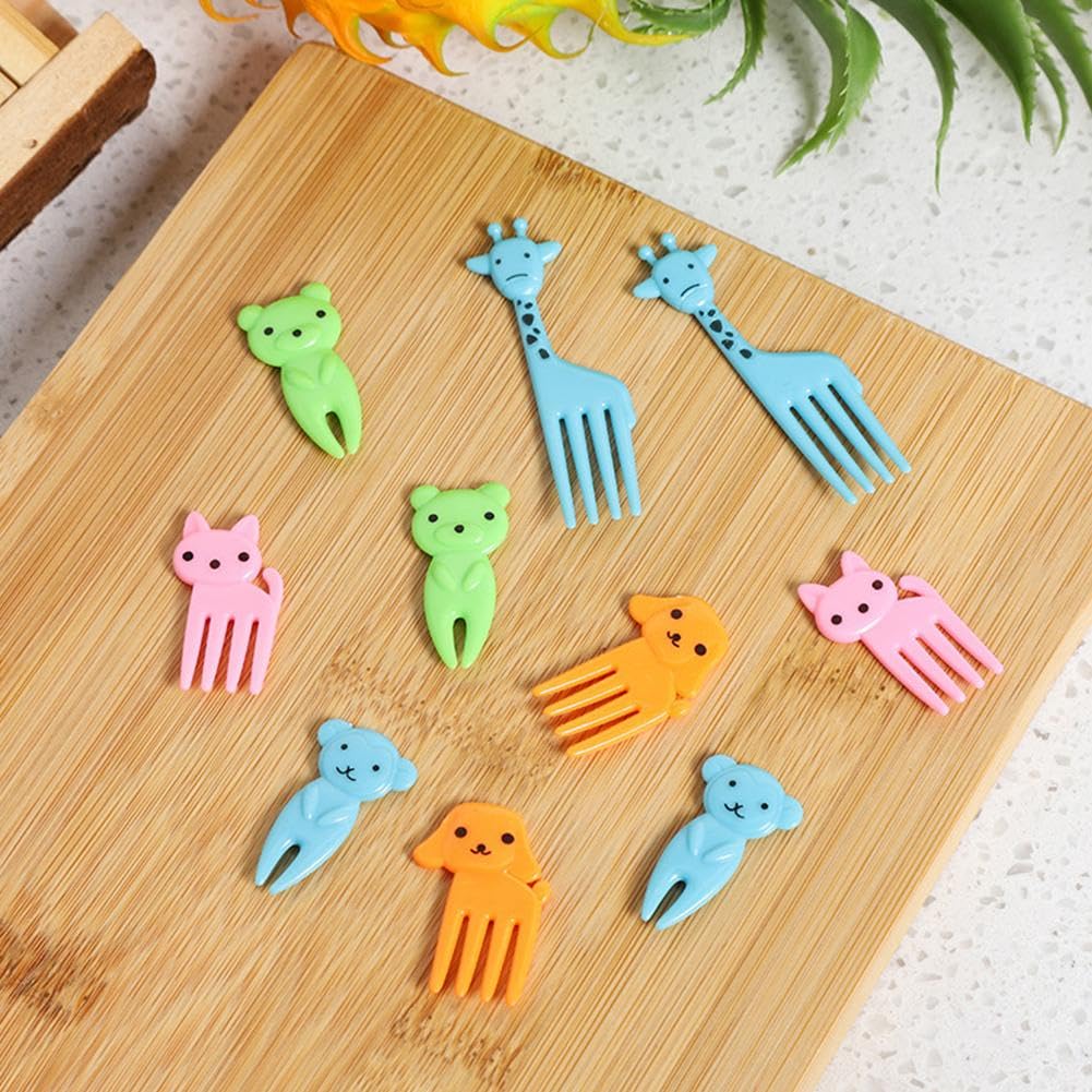 24 Forchettine Per Bambini Con Design Cartoon – Stuzzicadenti Per Frutta E Finger Food, Punte Arrotondate, Facili Da Pulire